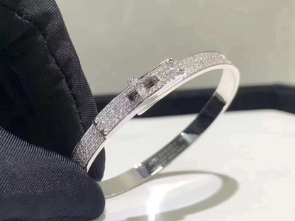 [Loran]HM KELLY BRACELET IN SILVER AND FULL PAVE DIAMOND