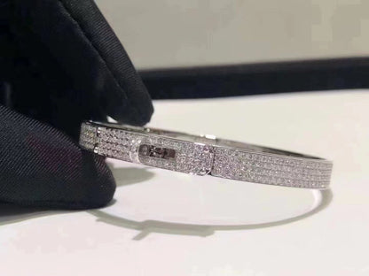 [Loran]HM KELLY BRACELET IN SILVER AND FULL PAVE DIAMOND