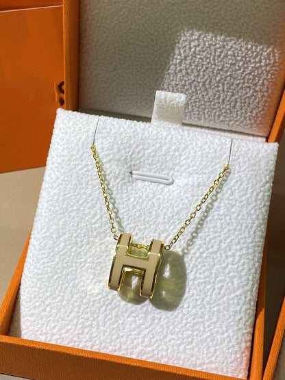 [Loran]HM CLIC YELLOW ENAMEL GOLD NECKLACE