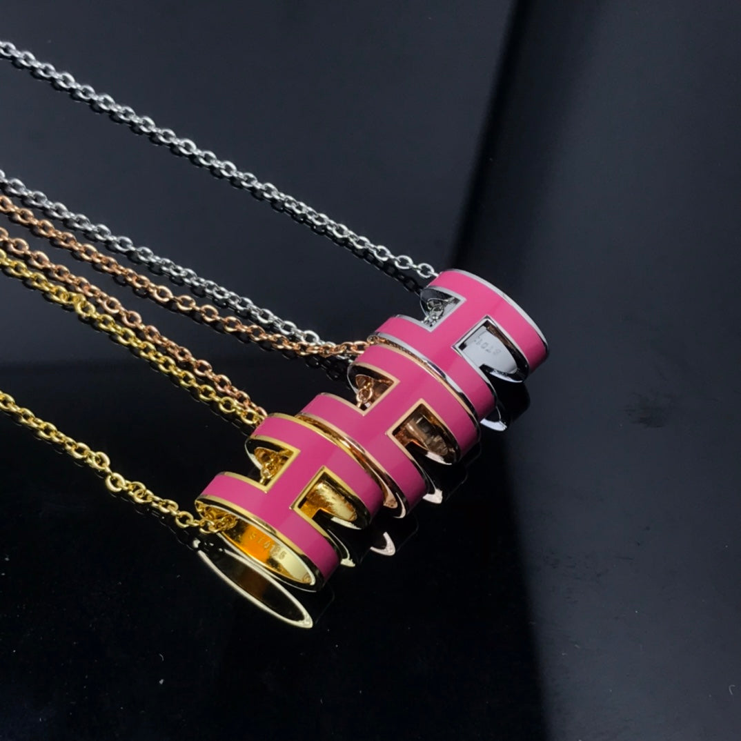 [Loran]H NECKLACE PINK