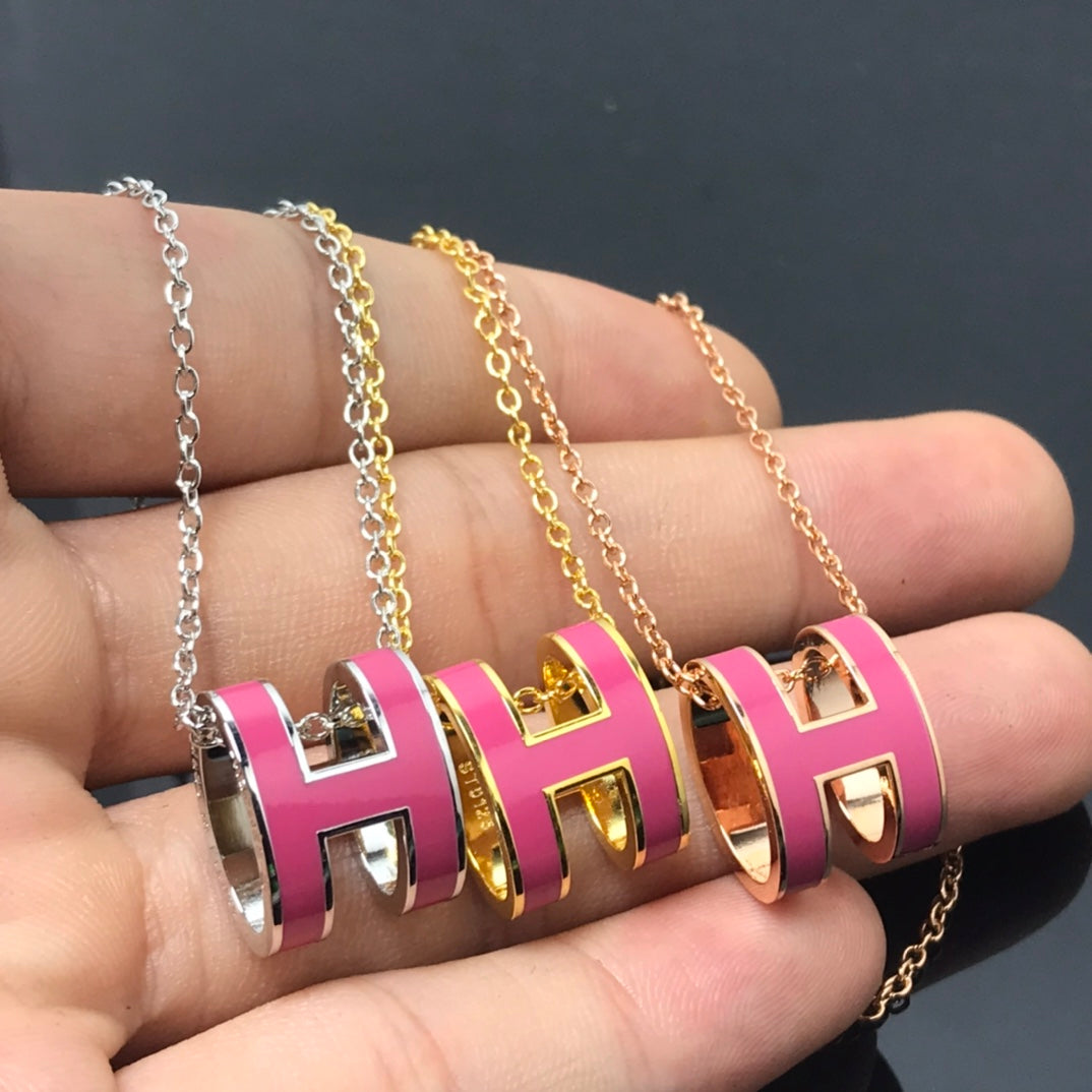 [Loran]H NECKLACE PINK