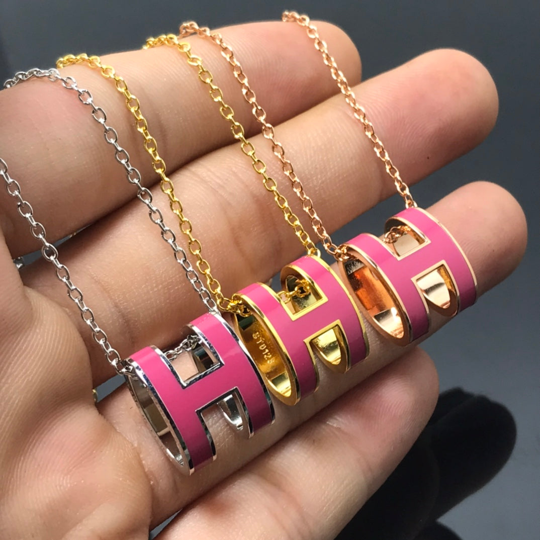 [Loran]H NECKLACE PINK