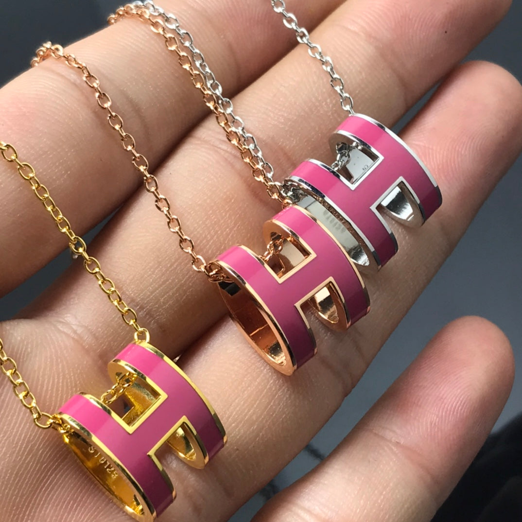[Loran]H NECKLACE PINK