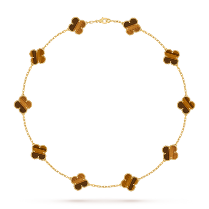 [Loran]CLASSIC LUCKY 10-MOTIF CLOVER NECKLACE GOLD COLLECTION