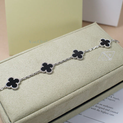 [Loran]LUCKY CLOVER 5-MOTIF BRACELET - BLACK OXNY COLLECTION