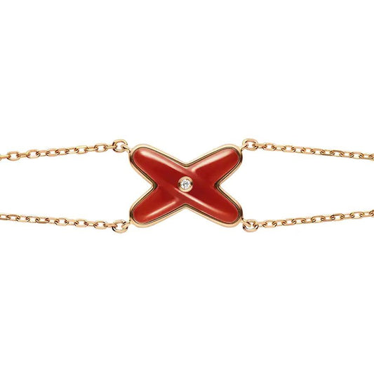 [Loran]JEUX BRACELET CARNELIAN ROSE GOLD 1 DIAMOND