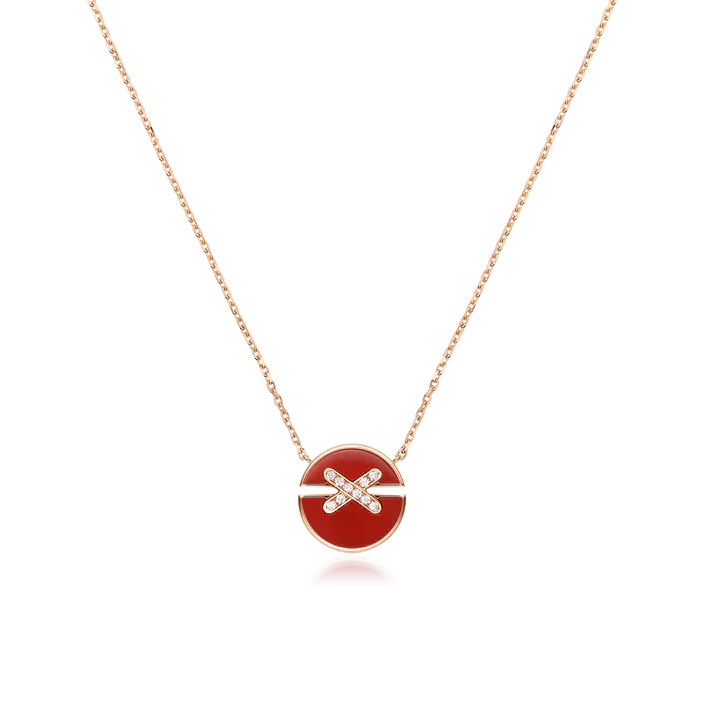 [Loran]JEUX DE ROSE GOLD DIAMOND NECKLACE