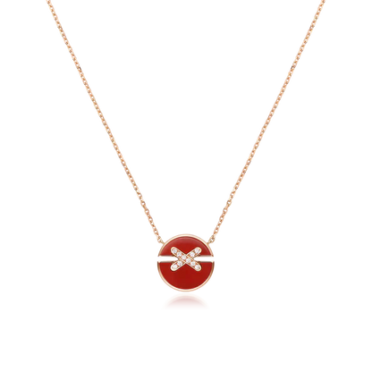 [Loran]JEUX DE ROSE GOLD DIAMOND NECKLACE