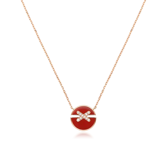 [Loran]JEUX DE ROSE GOLD DIAMOND NECKLACE