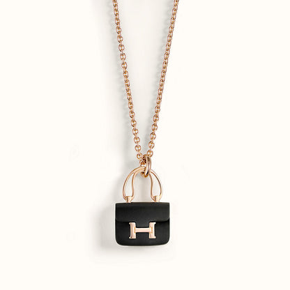 [Loran]CONSTANCE BLACK PEDANT ROSE GOLD NECKLACE