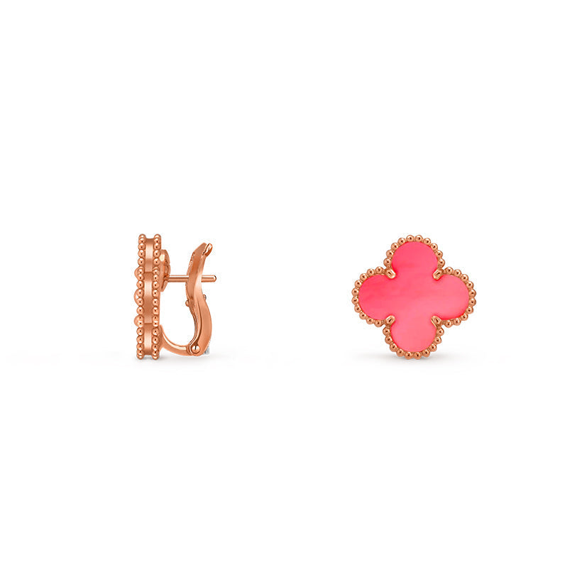 [Loran]15MM CLOVER FLOWER STUD EARRINGS ROSE GOLD COLLECTION
