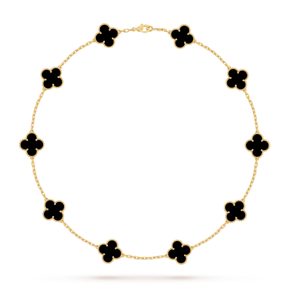 [Loran]CLASSIC LUCKY 10-MOTIF CLOVER NECKLACE GOLD COLLECTION