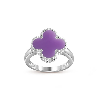 [Loran]LUCKY CLOVER VINTAGE WHITE GOLD RING COLLECTION