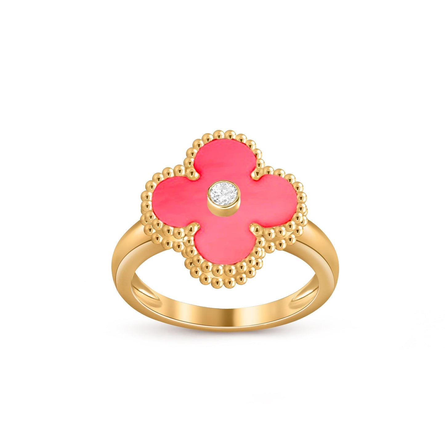 [Loran]LUCKY CLOVER DIAMOND-ACCENT GOLD RING COLLECTION