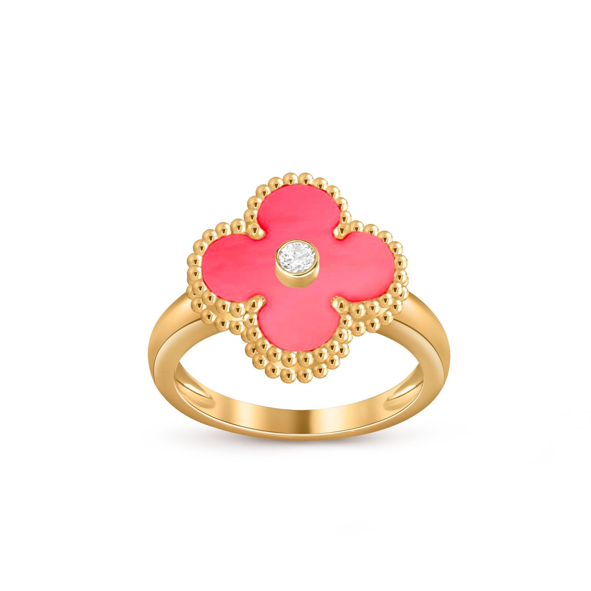 [Loran]LUCKY CLOVER DIAMOND-ACCENT GOLD RING COLLECTION