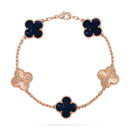 [Loran]LUCKY CLOVER 5-MOTIF BRACELET - PIETERSITE COLLECTION