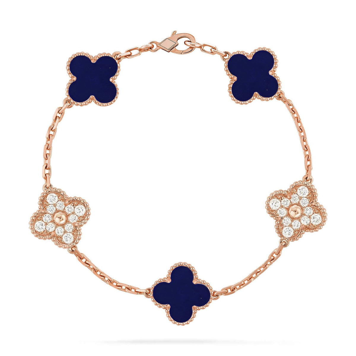 [Loran]LUCKY CLOVER 5-MOTIF BRACELET - LAPIS LAZULI COLLECTION