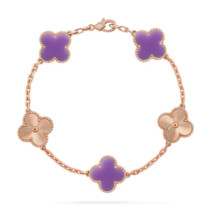 [Loran]LUCKY CLOVER 5-MOTIF BRACELET - LAVENDER COLLECTION