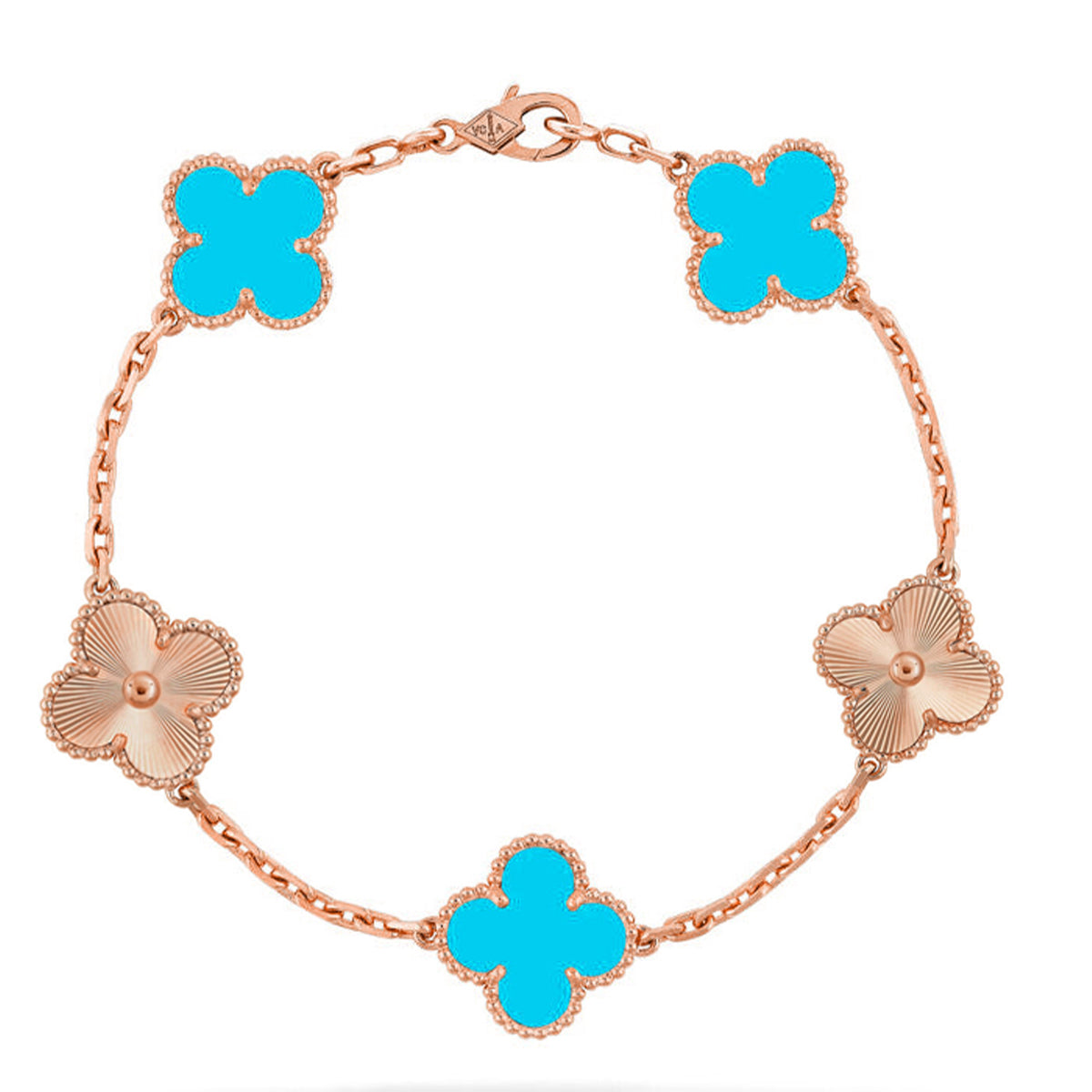 [Loran]LUCKY CLOVER 5-MOTIF BRACELET - TURQUOISE COLLECTION