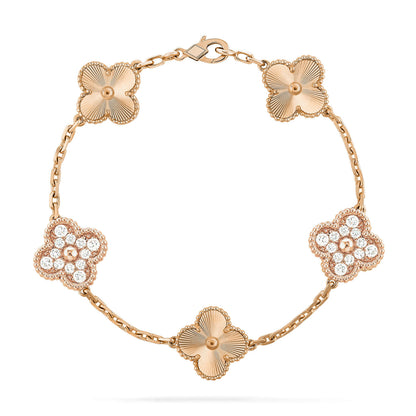 [Loran]LUCKY CLOVER 5-MOTIF BRACELET - LASER COLLECTION