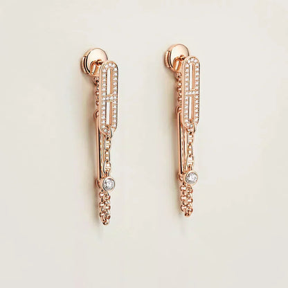 [Loran]CHAINE CHAOS DIAMOND DROP EARRINGS
