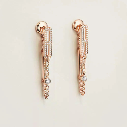 [Loran]CHAINE CHAOS DIAMOND DROP EARRINGS