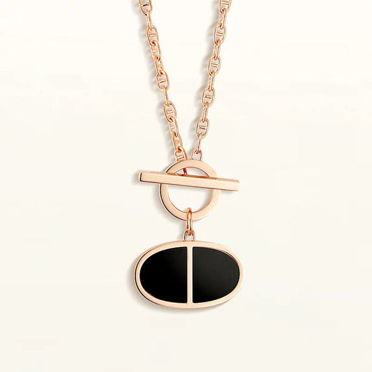 [Loran]CHAINE VERSO BLACK CERAMIC NECKLACE