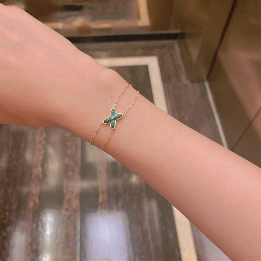 [Loran]JEUX BRACELET MALACHITE ROSE GOLD 1 DIAMOND
