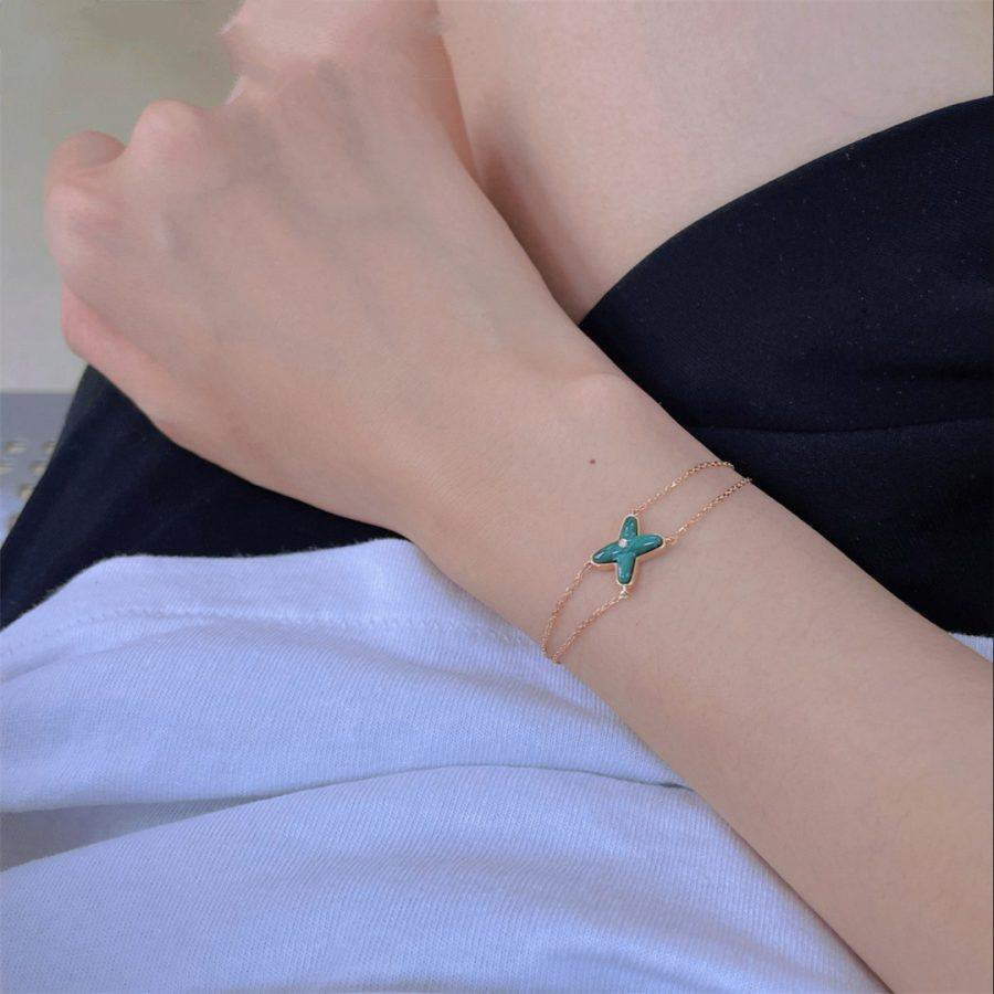 [Loran]JEUX BRACELET MALACHITE ROSE GOLD 1 DIAMOND