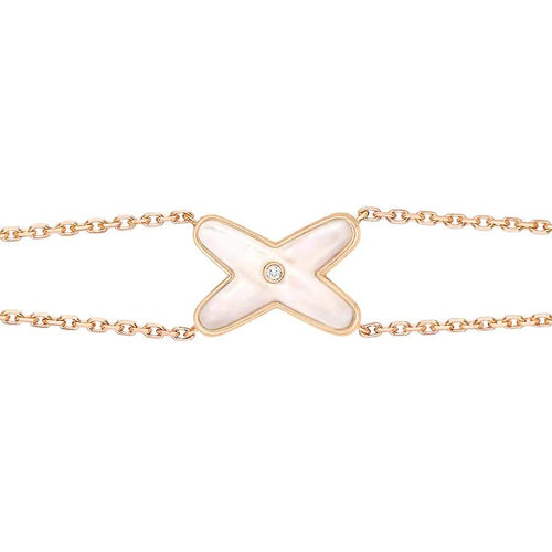 [Loran]JEUX BRACELET WHITE MOP ROSE GOLD 1 DIAMOND