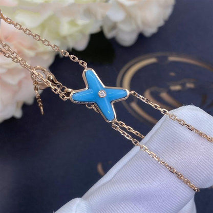 [Loran]JEUX BRACELET TURQUOISE ROSE GOLD 1 DIAMOND