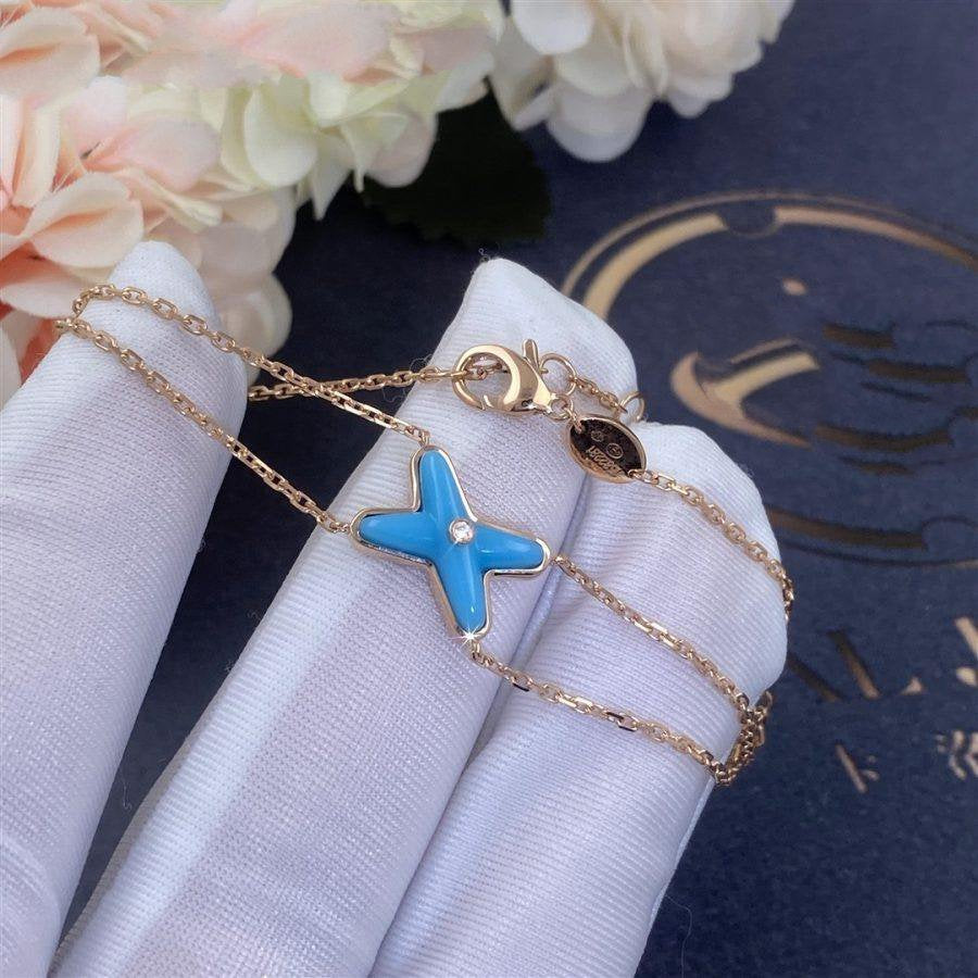 [Loran]JEUX BRACELET TURQUOISE ROSE GOLD 1 DIAMOND