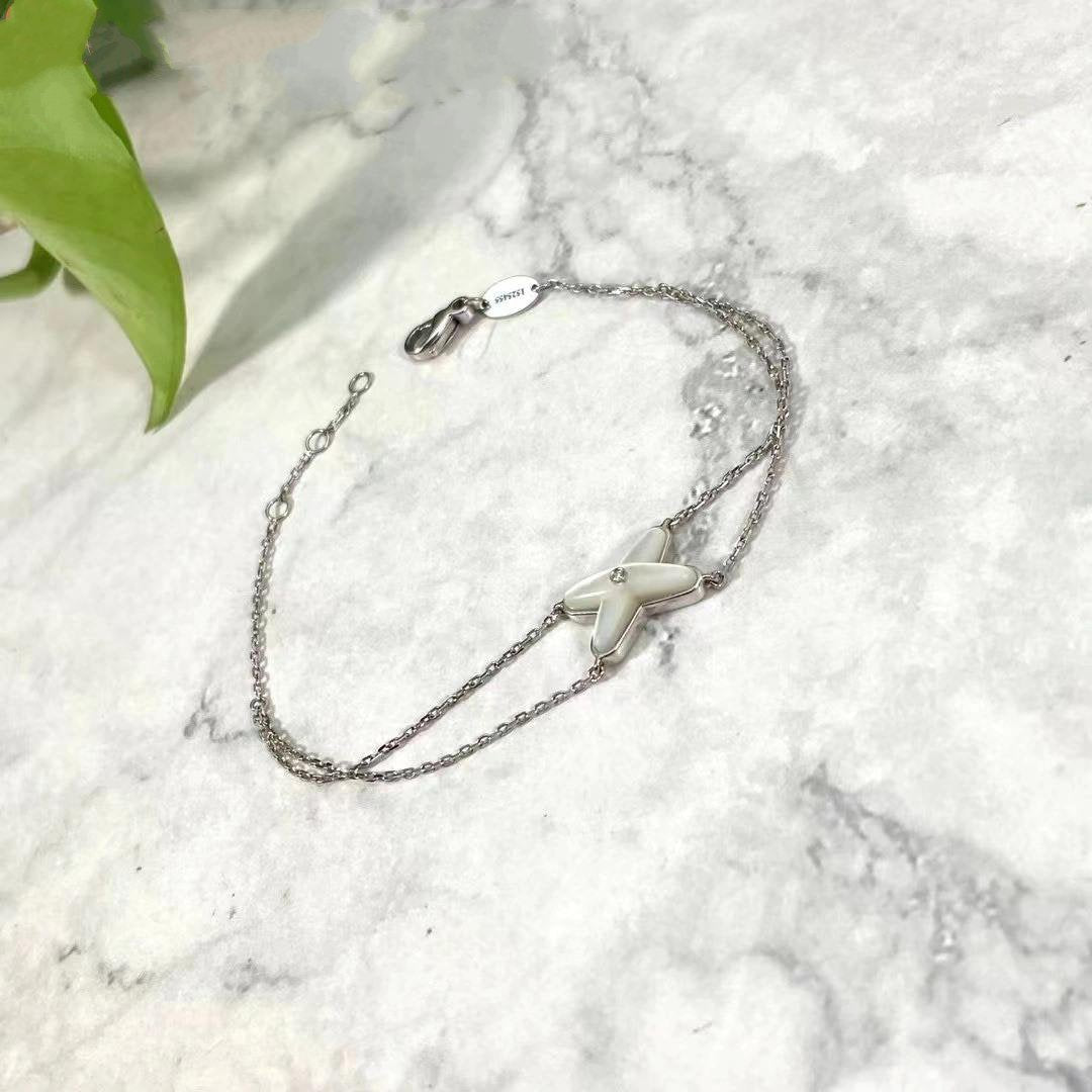 [Loran]JEUX BRACELET WHITE MOP SILVER 1 DIAMOND