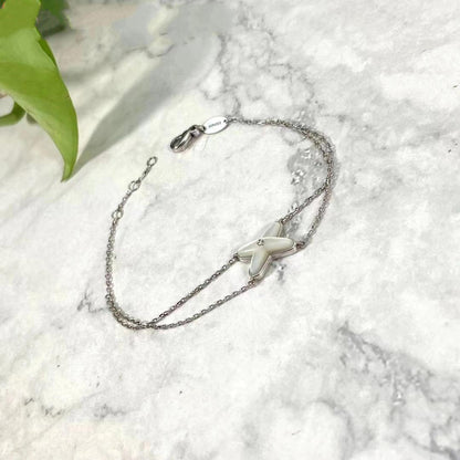 [Loran]JEUX BRACELET WHITE MOP SILVER 1 DIAMOND