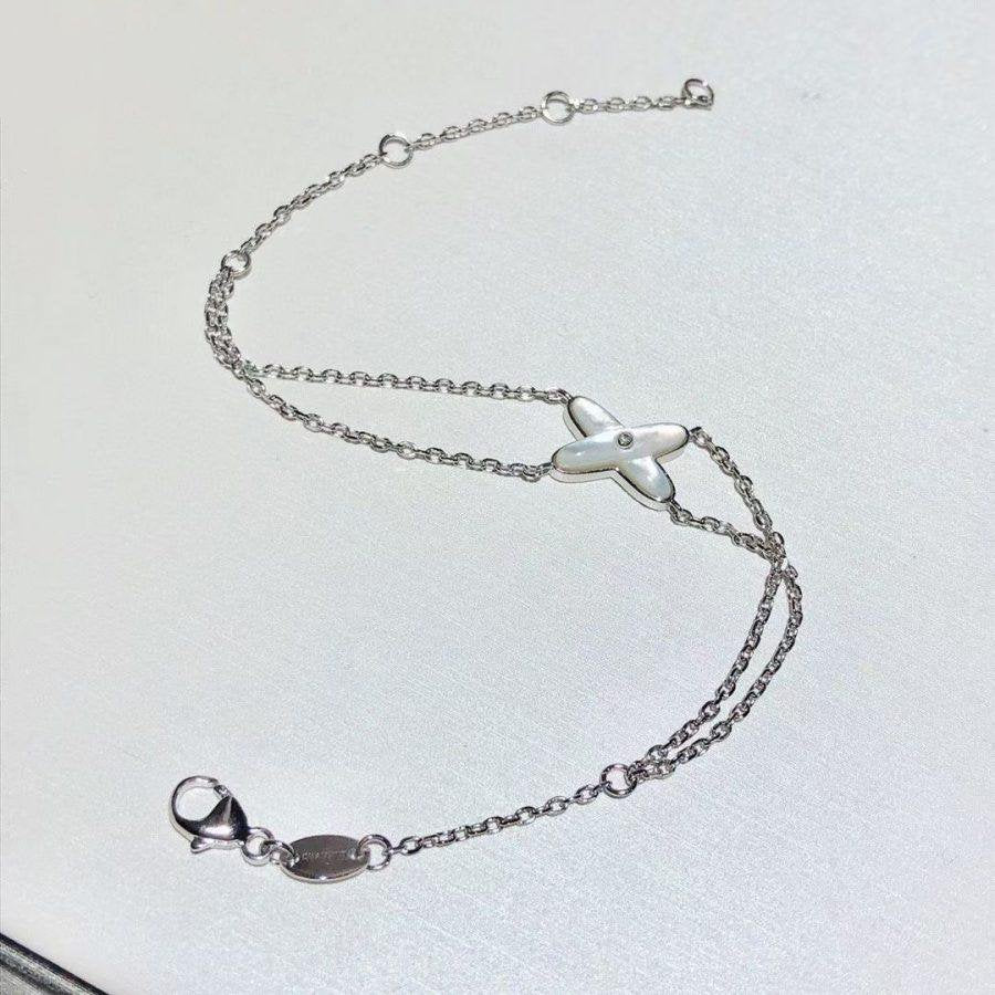 [Loran]JEUX BRACELET WHITE MOP SILVER 1 DIAMOND