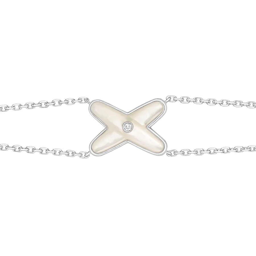 [Loran]JEUX BRACELET WHITE MOP SILVER 1 DIAMOND