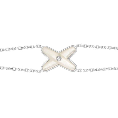 [Loran]JEUX BRACELET WHITE MOP SILVER 1 DIAMOND