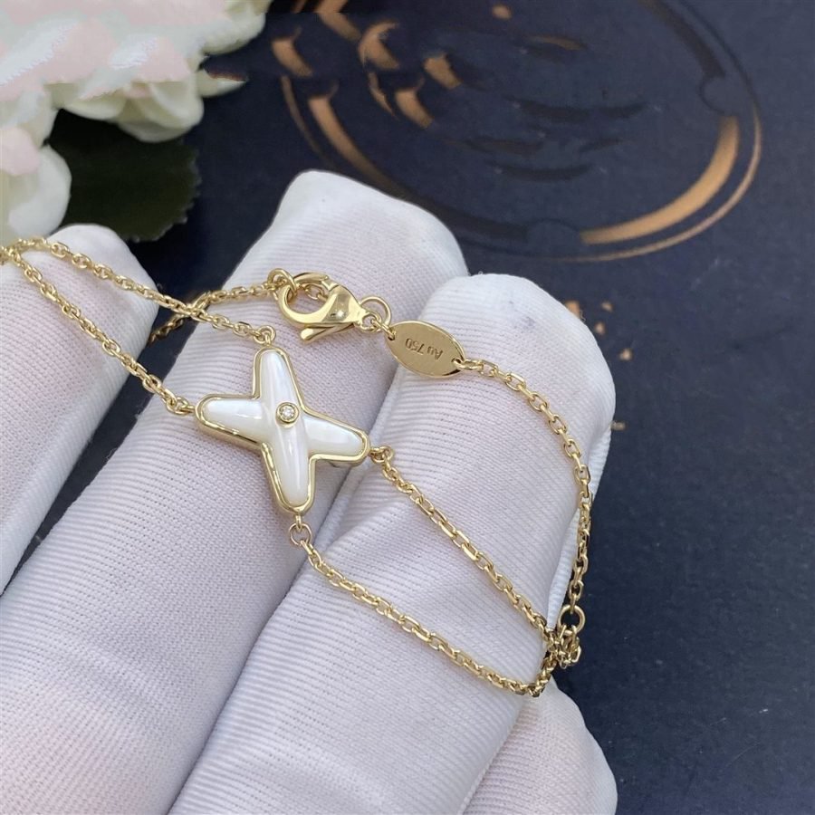 [Loran]JEUX BRACELET WHITE MOP GOLD 1 DIAMOND