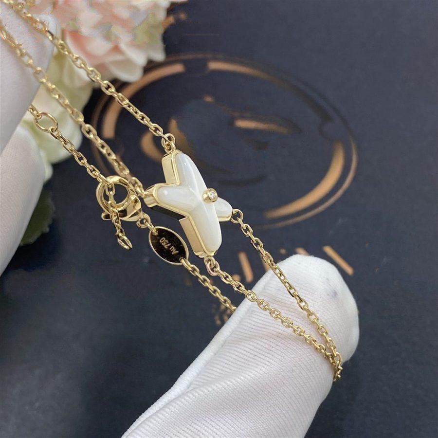 [Loran]JEUX BRACELET WHITE MOP GOLD 1 DIAMOND