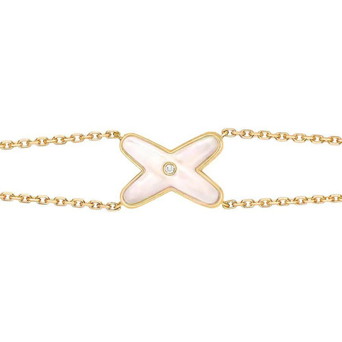 [Loran]JEUX BRACELET WHITE MOP GOLD 1 DIAMOND