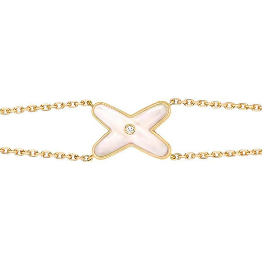 [Loran]JEUX BRACELET WHITE MOP GOLD 1 DIAMOND