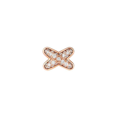 [Loran]JEUX DE ROSE GOLD DIAMOND EARRINGS