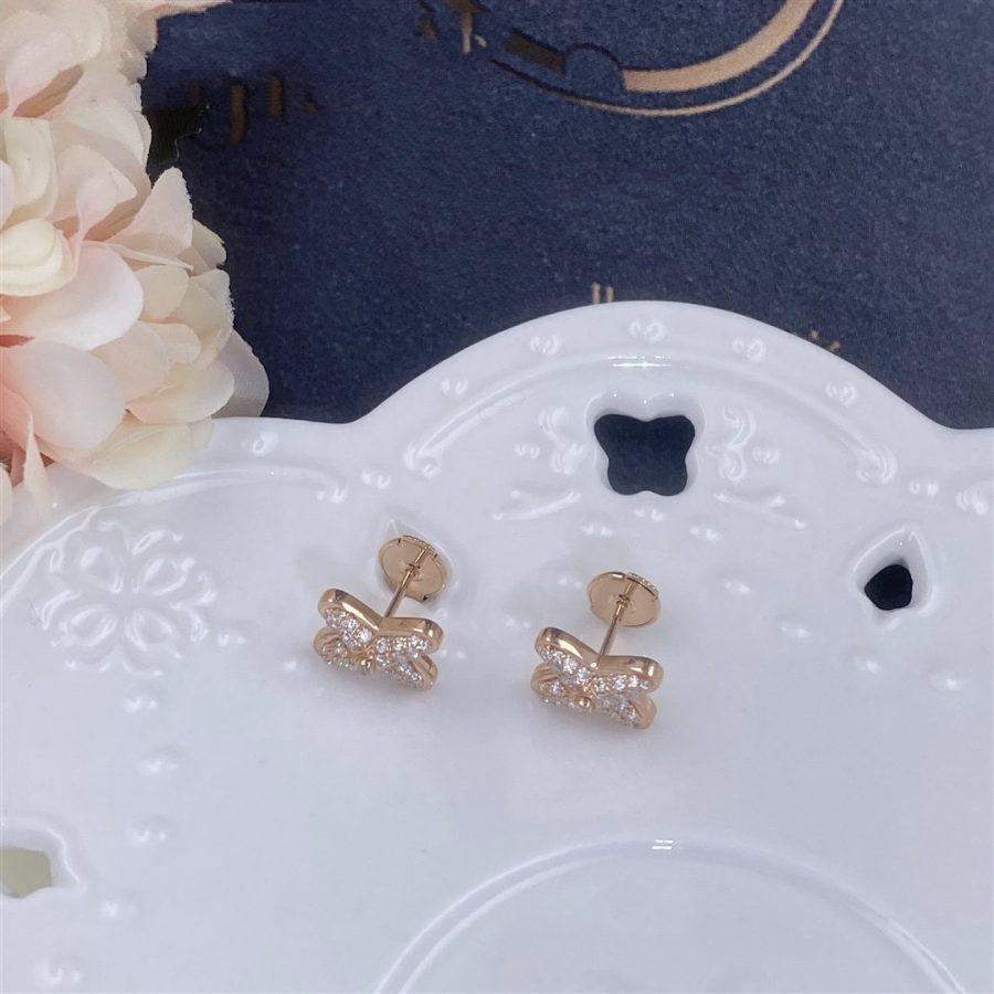 [Loran]JEUX DE ROSE GOLD DIAMOND EARRINGS
