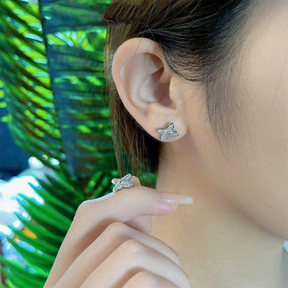 [Loran]JEUX DE SILVER DIAMOND EARRINGS