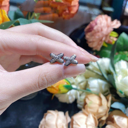 [Loran]JEUX DE SILVER DIAMOND EARRINGS