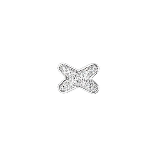 [Loran]JEUX DE SILVER DIAMOND EARRINGS
