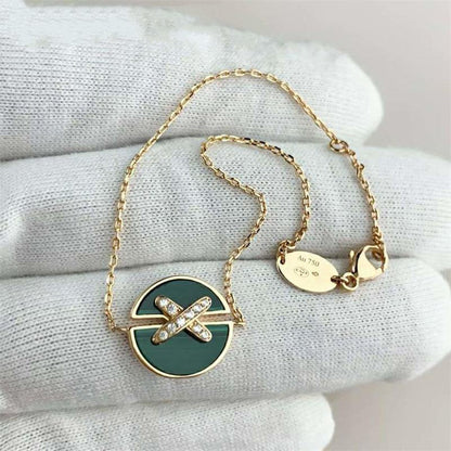 [Loran]JEUX DE BRACELET MALACHITE ROSE GOLD DIAMONDS