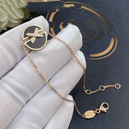[Loran]JEUX DE BRACELET ONYX ROSE GOLD DIAMOND