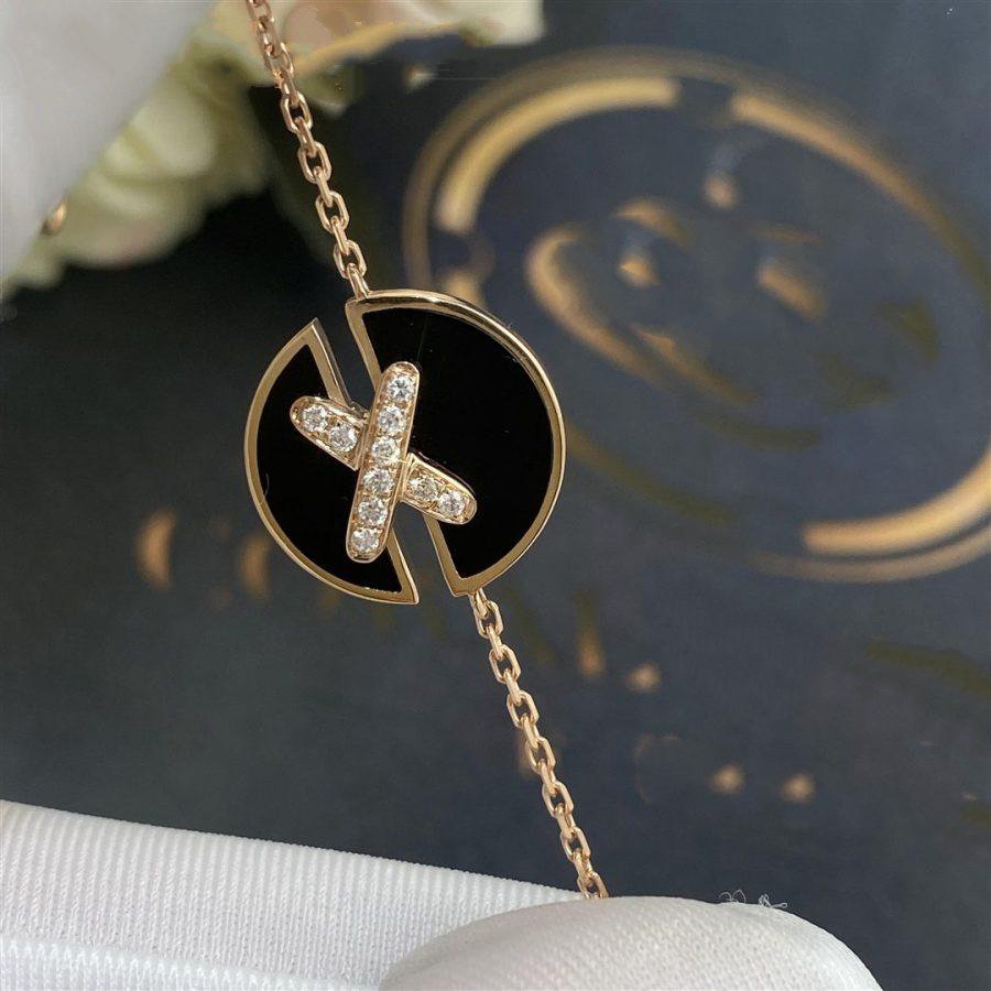 [Loran]JEUX DE BRACELET ONYX ROSE GOLD DIAMOND