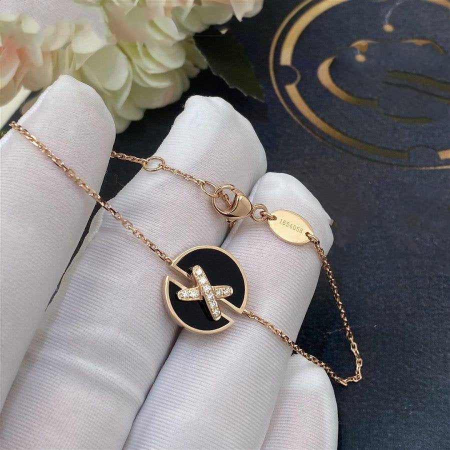 [Loran]JEUX DE BRACELET ONYX ROSE GOLD DIAMOND